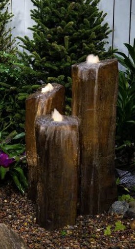 Basalt column fountain