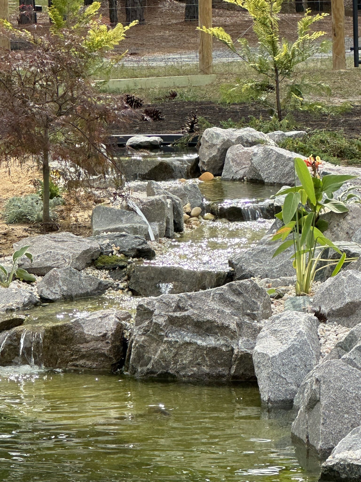 Boulder waterfall and stream